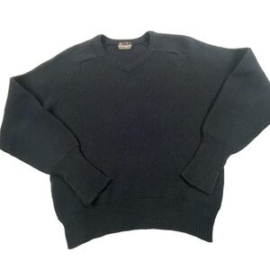 GUC Vintage Ingo Deep Navy Blue V Neck Wool Blend Men’s Medium Made in Canada